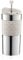 BODUM Travel French Press Coffee Maker Set, Stainless Steel with Extra Lid, Vacuum, 0.35 L/12 oz, White