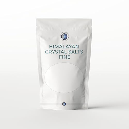 Mystic Moments | Himalayan Crystal Salt Fine | Bath Mineral Soak | 1Kg | Natural mineral-rich Himalayan crystal salt for baths, foot soaks, spa rituals and home gardening use.