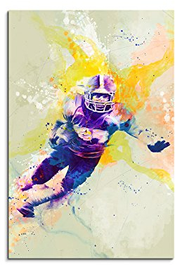 American Football IV 90x60cm Wandbild SPORTBILD Aquarell Art tolle Farben von Paul Sinus