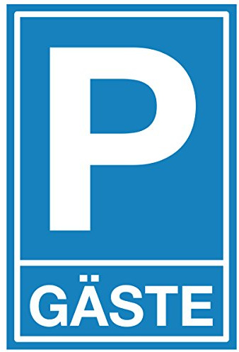 WANDKINGS Hinweisschild - Parkplatz Gäste - stabile Aluminium Verbundplatte - Wähle eine Größe - 20x15 cm