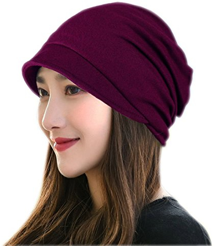 Yixda Damen Schirmmütze Barett Kappe Beanie Mütze Newsboy Cap mit Schirm (Fuchsie)