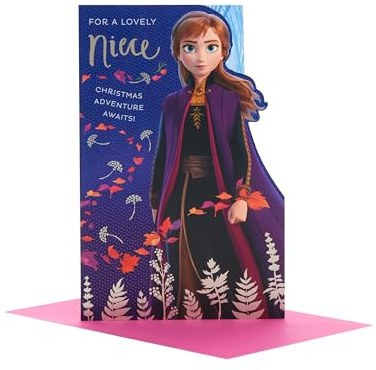 UK Greetings | Disney Frozen Christmas Card for Niece | Anna Design | Xmas Presents | Greeting Card |Her/Girls/Women | With Envelope | 137mm x 210mm