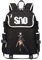 WANHONGYUE Sword Art Online SAO Anime Cosplay Schoolbag Rucksack 15.6 Laptop Backpack with USB Charging Port Black / 4