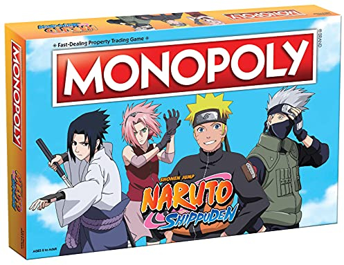 USAOPOLY Monopoly Naruto Monopoly-Spiel zum Sammeln, mit japanischer Manga-Serie, vertraute Orte und ikonische Momente aus der Anime-Show, mehrfarbig