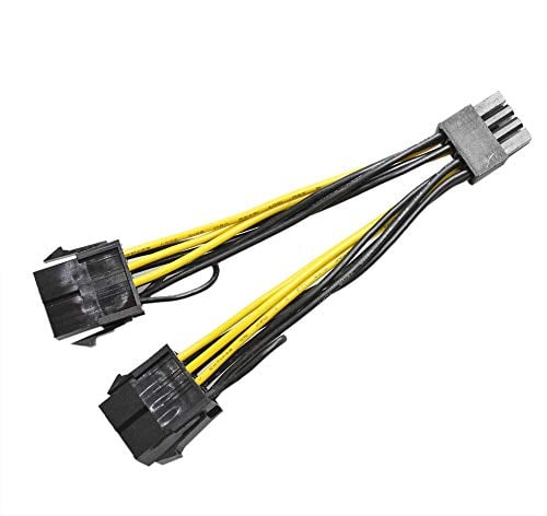 GINTAI - Cavo di alimentazione per scheda grafica CPU 8 pin maschio a doppio PCIe 8 pin femmina, ricambio per NVIDIA Tesla K80/M40/M60/P40/P100 030-0571-000 (10 cm)