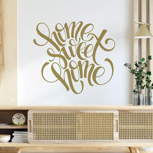 Home Sweet Home Wandtattoo, Wandtattoo, Familienhaus, XXL, goldfarben