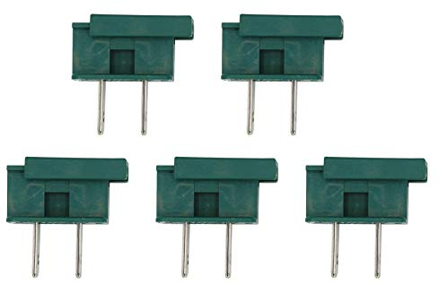 Creative Hobbies SPLUGGR, Easy Snap On Endstecker, für SPT-1 Draht, Wohnqualität, polarisiert, nicht erdend, 8 A, 125 Volt, Grün, 5 Stück Stecker