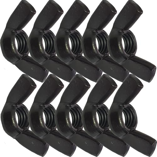 M8 Wing Nuts Black Stainless Steel DIN315 Blackened Finish Nut Fasteners and Fixings (Pack of 10)