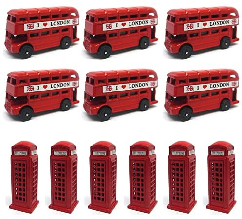 Set of 10 London 3D BUS & TELEPHONE Box Magnet Die-Cast Metal fridge magnet British London Souvenir 3D Bus & Phone Booth Magnet