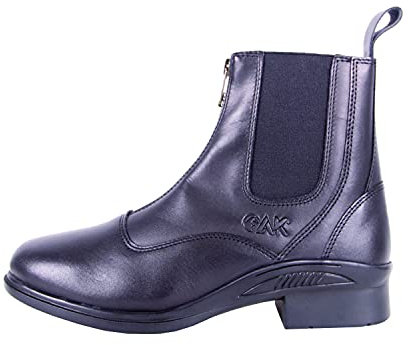 AK Phantom Pieno Fiore Pelle Zip Up Paddock/Jodhpur Stivali Equitazione AKRS-6051-02, Nero , 35 1/3 EU