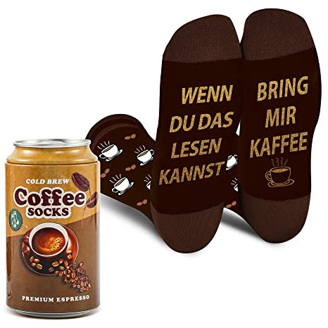 Lustige Kaffee Socken Herren Papa Jungen Teenager - Wenn Du Das Lesen Kannst Bring Mir Kaffee- Bunte Männer Witzige Coole Socken - Geschenk Vatertag Valentinstag Weihnachten Geburtstagsgeschenk