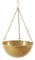 HLTER 2pcs Large Hanging Planters for Outdoor Indoor Plants, Metal Hanging Planter Basket with Chain and Hooks Disco Ball Hanging Planter, Golden