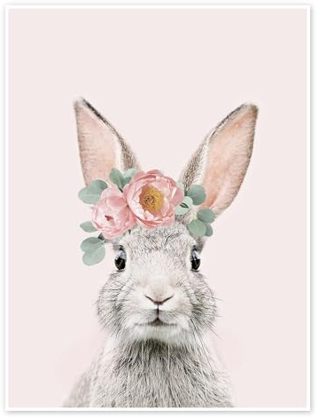 Blumenhase Poster von Sisi And Seb 30 x 40 cm Rosé Wandbilder Wanddeko