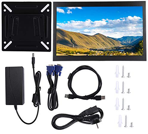 15.6in 1920 X 1080 16:9 FHD Monitor Industrial Totalmente Metálico, Pantalla TFT Táctil Capacitiva Multipunto Entrada HDMI/VGA, para PC/TV/CCTV/Cámara/Seguridad/Computadora/Drone(EU)