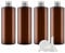 ZEOABSY 4 Pieces Empty 500ml Brown Plastic PET Bottles with Clear Flip Cap, Flat Shoulder Cosmetic Bottle for Travel Gel Soap Toner Refillable Sample Containers
