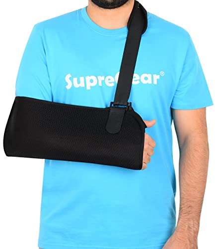 supregear Armschlinge, Leichte Verstellbare Mesh Schulter Wegfahrsperre Rotatorenmanschette Stützbandage Passend für Linke und Recht Arm, Männern Frauen, XS