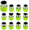 Cortadores de Galletas Acero Inoxidable Cortadores de Vegetales et Fruta con Cubierta Protectora para Galletas Fideos Pasta de Azúcar Herramientas Decorativas 12 Piezas Verde