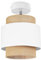 Light-Home Boho Deckenbeleuchtung - Rattan Lampe - Deckenlampe Industrial für Wohnzimmer Schlafzimmer und Esszimmer - Pendelleuchte aus Metall und Stoff - 1-Flammig - Weiß und Jute