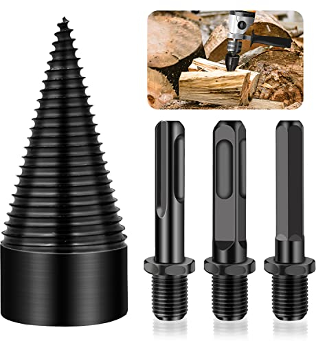 Taladro Divisor de Leña, Cortador de Troncos, Broca para Cortar Leña Juego, Taladro de Cono, Broca de Madera Para Leña, Astilladora de Troncos Broca Cónica, Cuadrado, Redondo, Hexagonal (32mm)