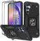 KANSi Case for Samsung Galaxy A54 5G, Tempered Glass [2 Pack] Protective Silicone TPU Shockproof Tough Armor Hard Cover - Black