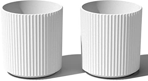 Veradek Demi Series Round Planter for Porch, Patio, Backyard | Durable Plastic-Stone Composite Material | Modern Décor for Tall Plants, Flowers