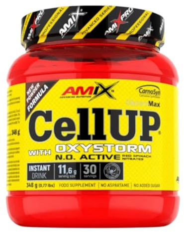 Amix CellUp® with Oxystorm® 348G Amix - Suplemento Alimenticio - Contiene Cafeína - Aumenta la Fuerza y Congestión Muscular - Fórmula Pre-Entrenamiento- Sabor Piruleta