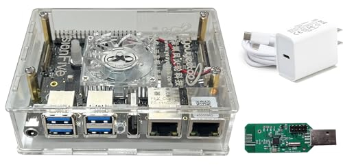 youyeetoo VisionFive2 v1.3B RISC-V Quad Core 4GB Single Board Computer with WiFi Dongle StarFive JH7110 with 3D GPU, Dual Ethernet Port with 2 x 1Gbit, for IOT/AI (Kit 6)
