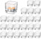 Glasseam Bougeoirs à Bougie en Verre Transparent, Lot de 24, Petits Bougeoirs CarréS en Vrac, Bougeoirs à Bougie De NoëL pour La Table du Salon, Bougeoirs à Bougie à RéChaud Modernes pour Les Centres