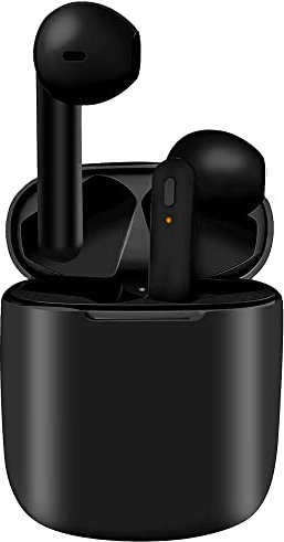 KYAT Cuffie wireless Bluetooth 5.0, controllo touch, microfono incorporato e scatola di ricarica, riduzione del rumore stereo 3D HD, adatte per cuffie Android/Phone/iOS