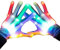 EKKONG LED Handschuhe, Leuchtende Handschuhe Halloween LED Gloves Kinder Leucht Handschuh für Kinder Erwachsene Karneval Party Club Festival Weihnachten (Weiss)