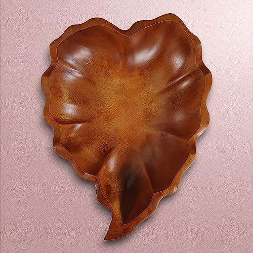 Kinaree Mangoholz Schalen Blattherz - Snackschale aus Echtholz - Obstschale in verschiedenen Größen oder als Set - Dekoration für Küche, Esszimmer oder auch Wohnräume (Klein)
