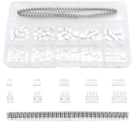 Lyeteung 420 Stück 1.5mm JST Stecker Kit, JST-ZH 2/3/4/5/6 Pin Gehäuse Adapter Kabel Stecker Buchse Stecker und Buchse, mit Pin-Crimpklemme