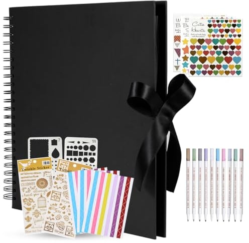 KASZOO Fotoalbum, 31x31cm Fotoalbum zum Selbstgestalten und Einkleben, DIY Fotobuch 80 Seiten, Kann als Abschluss Geschenk, Geburtstagsgeschenk, Hochzeitstagsgeschenk, und mehr verwendet Werden