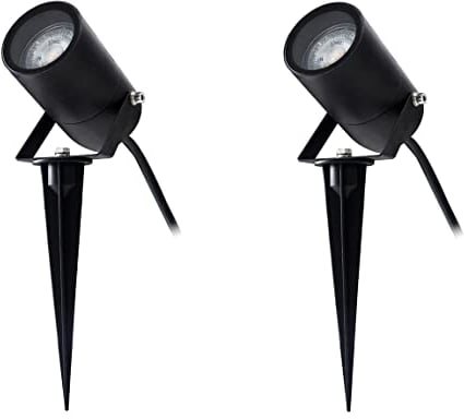 EBION 2 Stück Gartenbeleuchtung,Aluminium Gartenstrahler,IP54 außen Wasserdichte Gartenleuchte GU10 Wegeleuchte Außen,Gartenlampen für Draußen,Aussen Terrassen,35W 240V(Glühbirne nicht enthalten)