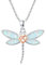OHAYOO Opal Libelle Kette 925 Sterling Silber Keltische Knoten Libelle Halskette Opal Anhänger Halskette Dragonfly Schmuck Geschenke für Damen Frauen Mädchen Kinder