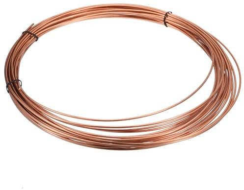 QUARKZMAN 99,9% Filo di Rame Morbido (Calibro 10, 49 FT), Bobina da 1,51 Libbre di Filo di Rame Puro per la Creazione di Gioielli, Artigianato, Decorazioni