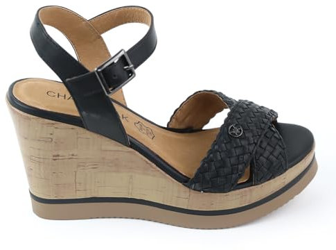 CHATTAWAK Damen 13NelsNoir 39 Sandale mit Absatz, Schwarz, EU