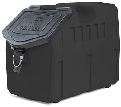GUNNER 50 Lb Dog Food Storage Container, Black, IP66 Waterproof, Airtight | 50 Lb Black Dog Food Container, IP66 Waterproof, Airtight, Made in USA, Easy-Clean, Carry Handle and U-Pour Spout