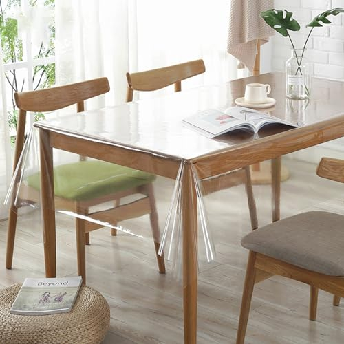 Sporgo Tischfolie Transparent 0,12 mm: Tischdecke Transparent Wasserdicht Tischschutz Folie, Abwaschbar PVC Folie für Tisch, Tischdecke Durchsichtig Fettdicht Tischschutzmatte (140x200cm)