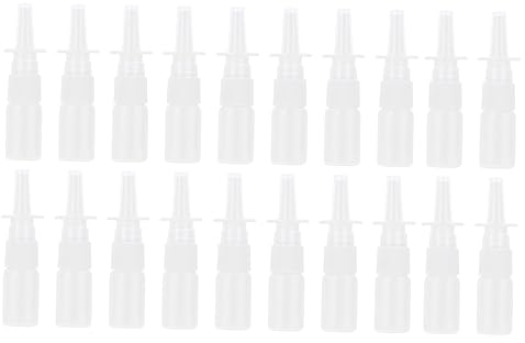 Healeved 20PCS 10ML Portable Nasals Spray Bottles - Empty Refillable Fine Mist Sprayers for Travel, Perfume, Skincare, White Pe Material, Small Spray Bottles