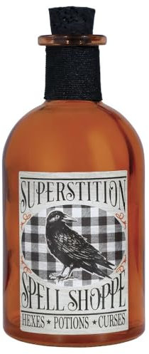 FIESTAS GUIRCA - Glass Bottle Potion Poison Bottle 14CM - Special Halloween Decoration - Theme(s): Haunted Manor