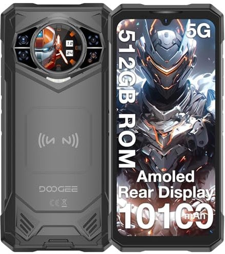 DOOGEE S200 X Rugged Smartphone 5G, 32GB+512GB(2TB) DDR5, 1.32'' AMOLED Rear Display, 10100mAh/33W, 100MP+20MP Night Vision, Android 14 Rugged Phone,6.72'' FHD+ 120Hz, IP68/WiFi6/OTG/Face ID/NFC/AI