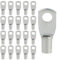 20 Piezas Terminales para Cavi - Terminal Tubular 4mm² & Terminal Anillado M4 en Cobre Grueso Zincado, Para instalaciones eléctricas industriales y automotrices (Plateado, SC4-4)