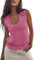 Saodimallsu Camiseta sin mangas para mujer, de verano, cuello redondo acanalado, parte superior, corte ajustado, sin mangas, camiseta de punto básica, monocolor, blusa, Fucsia brillante, S