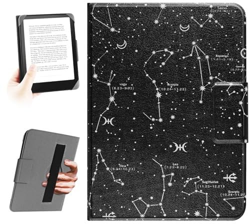 HoYiXi Universal Hülle für 6,8 Zoll,7 Zoll Kindle eReader. Kompatibel mit Paperwhite (2024-2019)/Kobo,Pocketbook,Tolino,Sony,Elastic Seilfall-Schutzhülle für 6-6,8'' E-Book-Reader, Konstellation