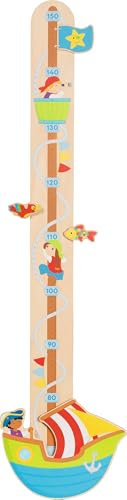 goki 60660 – Messlatte „Piraten, AHOI!“ aus Holz – Bunte Messleiste fürs Kinderzimmer, ca. 92 × 24 × 2,5 cm