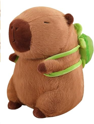 Words and deeds Carpincho - Peluche de tortuga verde, carpincho de peluche suave y simulado, regalo de cumpleaños para niños de 25 cm