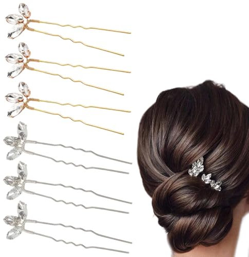 6 Pezzi Forcine per Capelli da Sposa, Forcine per Capelli da Sposa con Cristalli, Accessori per Capelli da Sposa
