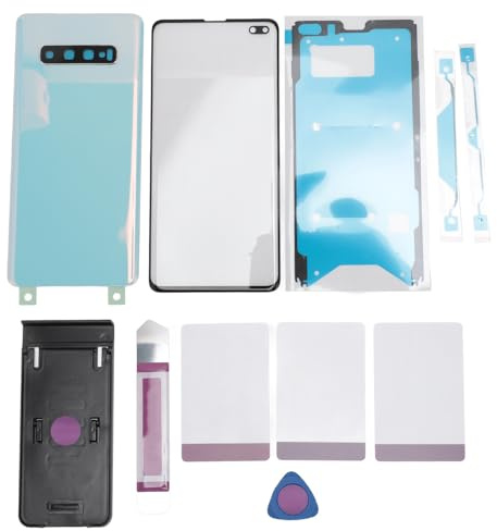 Mtlavishness Rückseitige Glas abdeckung Ersatz gehäuse Tür Außen linse Glas Bildschirm Ersatz Reparatur Kit für S10 Plus Vor installierte Kamera objektiv (Weiß)