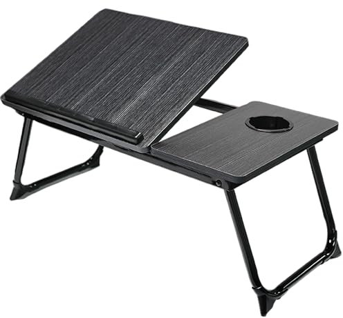 Unibos | Laptop Desk, Laptop Bed Table With Foldable Legs & Cup Slot, Reading Holder Notebook Stand Breakfast Bed Tray Book Holder For Sofa, Bed, Terrace, Balcony